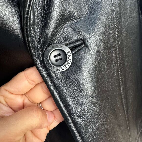 Kenneth Cole Men’s New York Heavy Leather Jacket size L VINTAGE - Picture 5 of 9